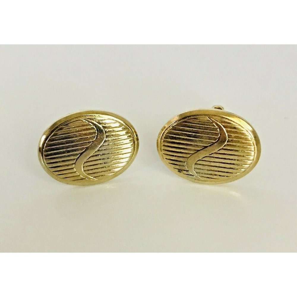 VINTAGE OVAL CUFF LINKS brushed Goldtone finish
